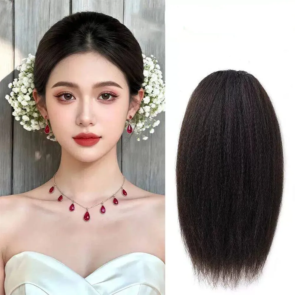 Synthetic Western Style Hair Topper Women Volume Boost Fluffy Invisible Hair Piece Bridal Wedding Hair Extension