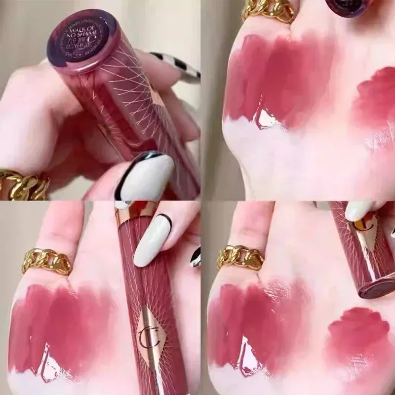Luxury CT Multicolored Water Light Lip Gloss Lasting Hydrating Lip Balm Heart-shaped Tip Lip Brush&Jelly Lip Gloss Makeup Gift