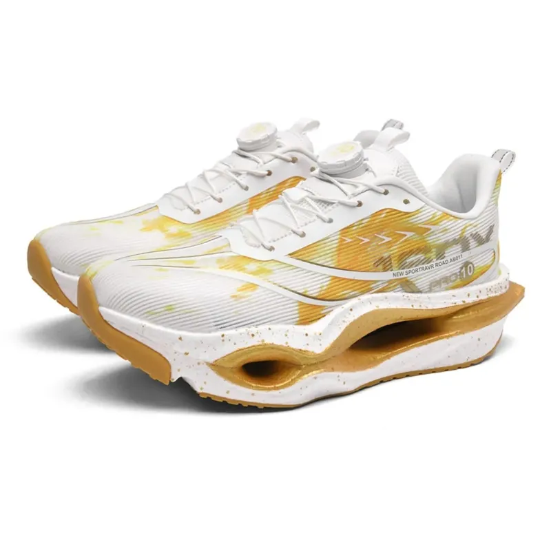 Men Women Carbon Plate Running Shoes Summer Breathable Mesh Racing Sneakers Rotating Buckle Sports Couple Shoes