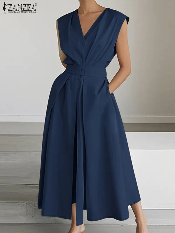 Elegant Chic Women Long Dresses Casual Short Sleeve Collared High Waisted Casual & Day Shirt Dress Solid Color S-3XL
