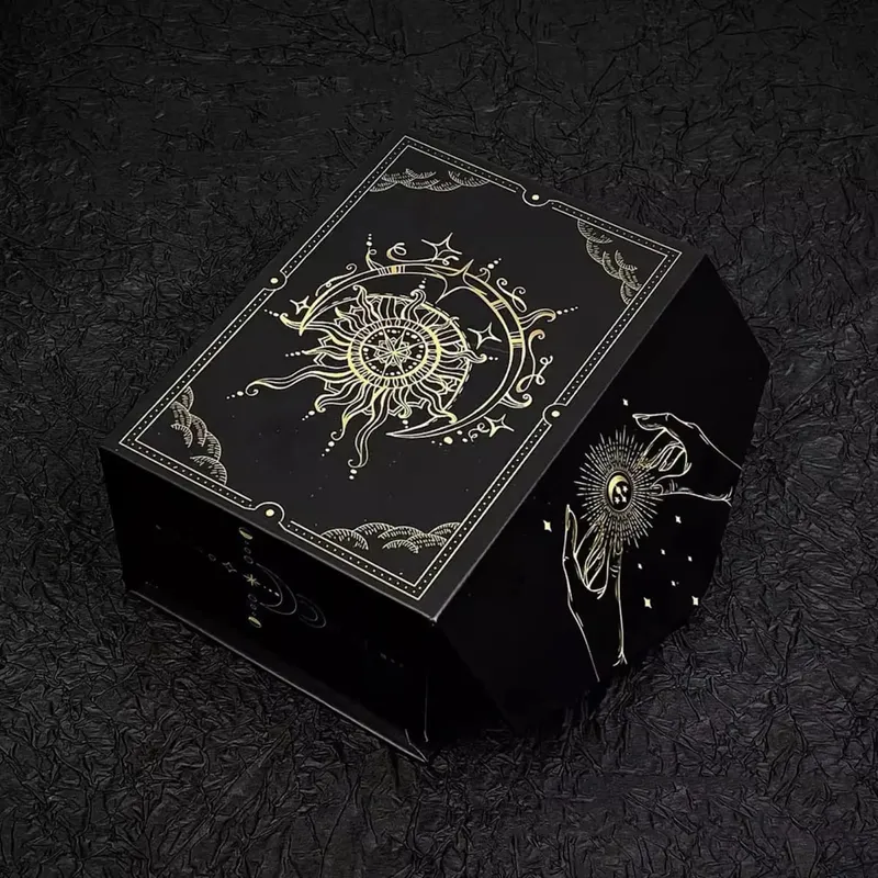 Magnetic Lid Tarot Card Box Portable Lightweight Storage Organizer Low-key elegant Playing Cards Jewelry Keepsakes storage box