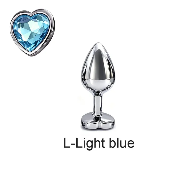 5 Sizes Metal Anal Plug Set with Heart Base Smooth Prostate Massage Butt Plug Sex Toys for Men Women Couples