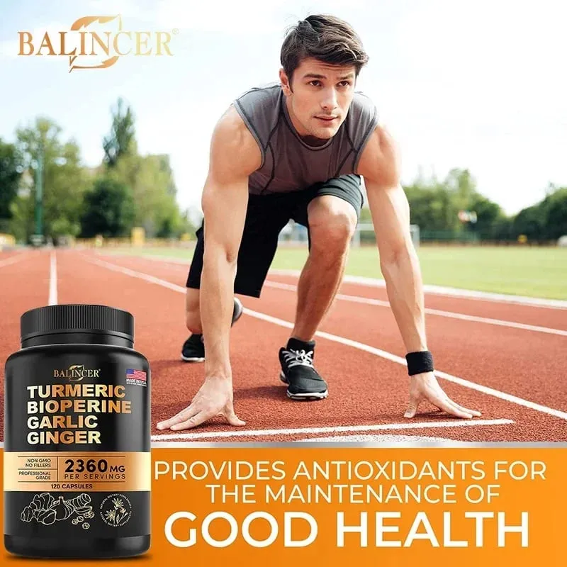 Turmeric - with Bioperine Garlic Ginger - 95% Curcuminoids Good for Pain Relief Immune Joint & General Health Antioxidant — image 4