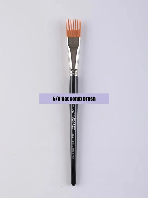Professional 5 pcs Flat Comb Brush Nylon Paint Drawing Brushes Oil Artists Painting Brush Set For Artists Student — image 4