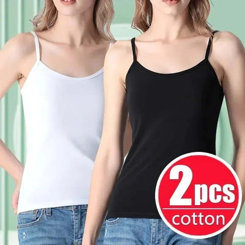 Women Sexy Milk Silk Tops Spaghetti Strap Tops Solid Color Strap Slim Vest Female Basic Tanks Bra Underwear Summer Base Shirt