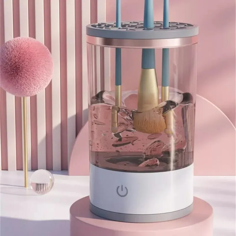 Elektrický čistič štětců na make-up Super rychlý ruční čistič štětců na make-up pro všechny štětce na make-up Deep Clean