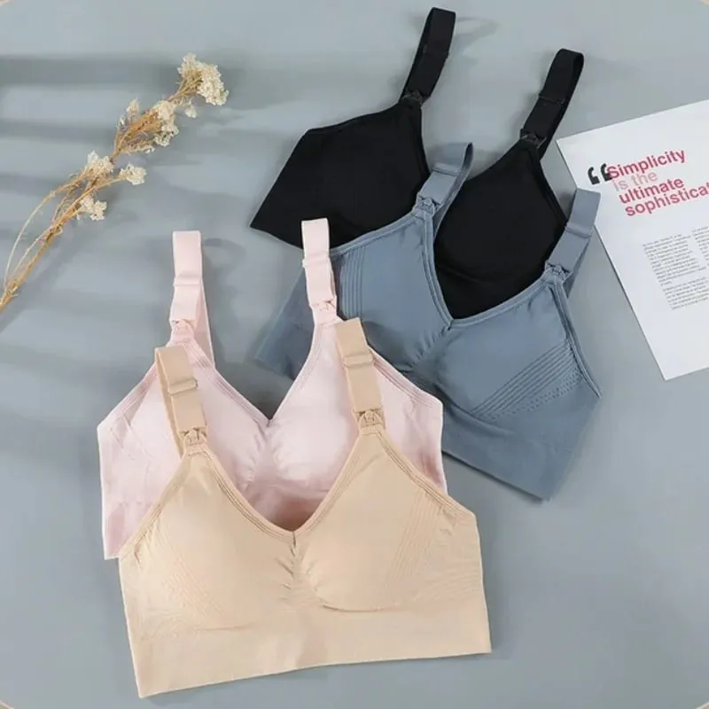 1pcs Maternity Nursing Bras Pregnant Women Skinny Breastfeeding Clothing Underwear Female Breathable Push Up Bra