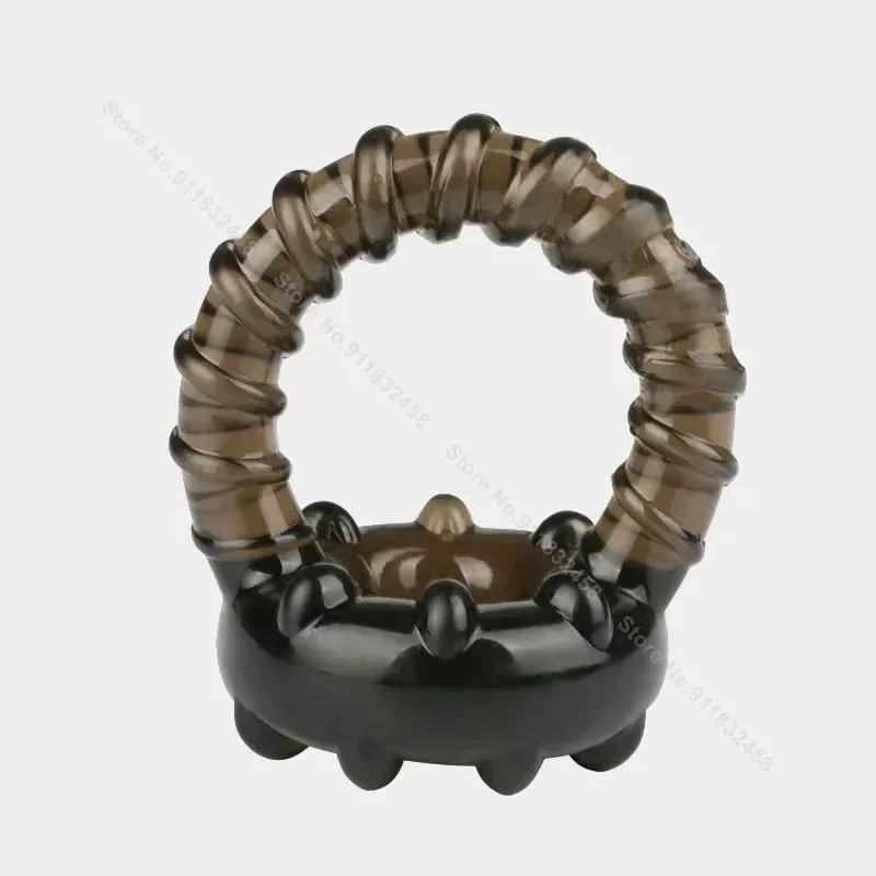 Double basket lock ring penis silicone physical delay scrotal restraint ring male timing control set sex toy — image 4