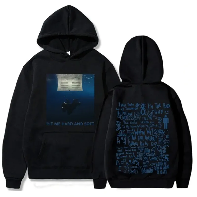 Hit Me Hard and Soft Tour Sudadera con capucha Billie pulóver hombres cantante estampado gráfico Otoño Invierno sudaderas de lana para Fans