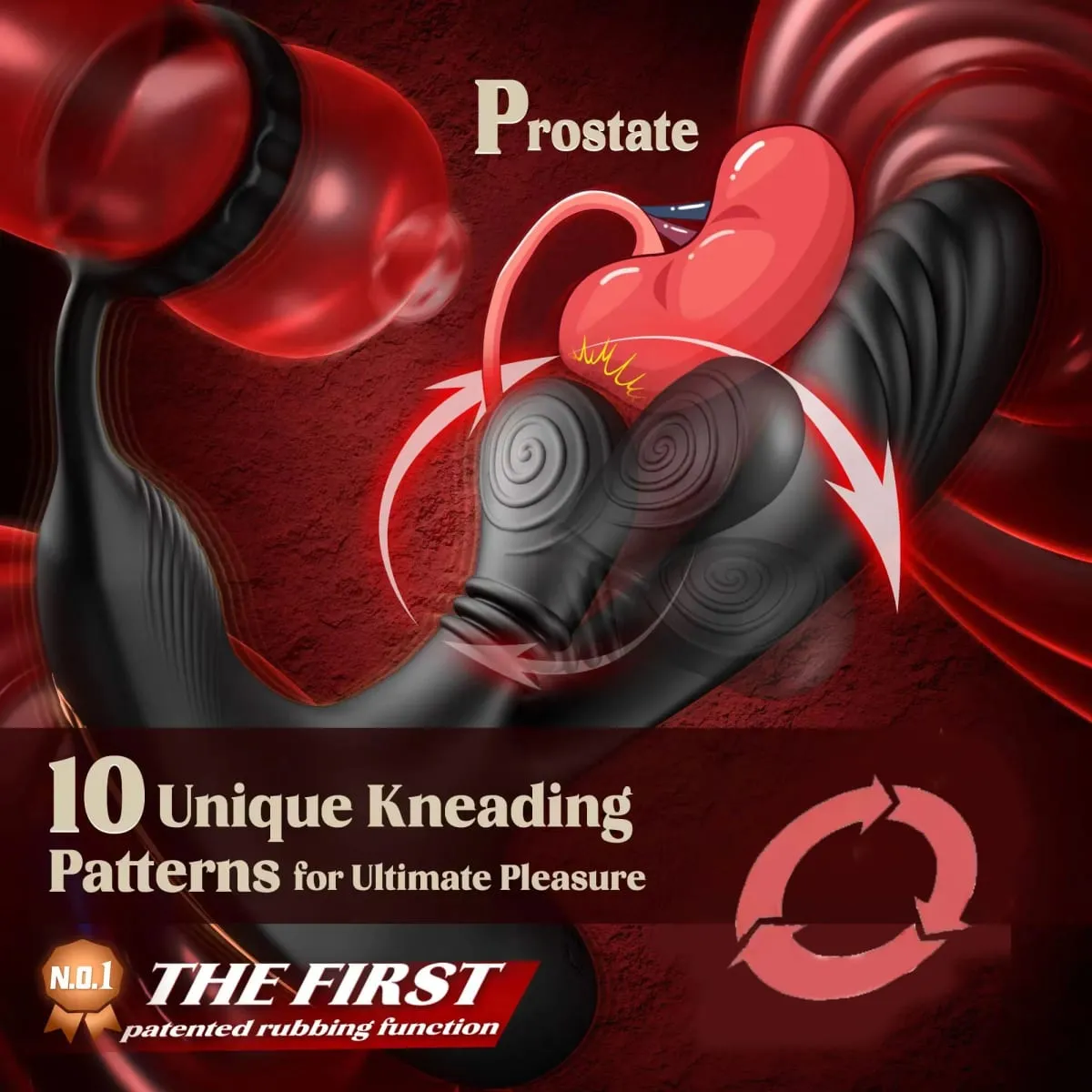 360° cirkulär knådande analvibrator Prostata massageapparat för män med kukring 3 i 1 L-formade vibratorer Vuxen analsexleksak för homosexuella