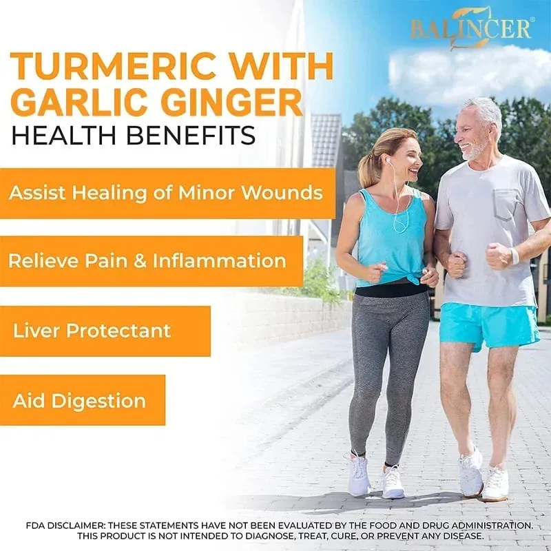 Turmeric - with Bioperine Garlic Ginger - 95% Curcuminoids Good for Pain Relief Immune Joint & General Health Antioxidant — image 5