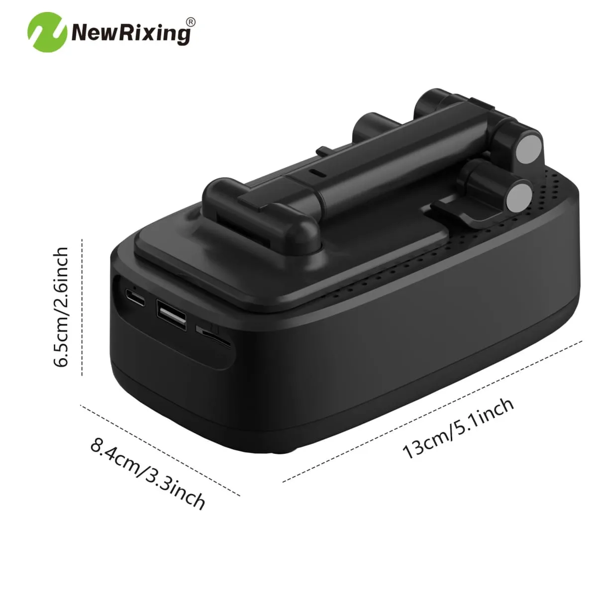 Pemegang Telefon Wayarles Pembesar Suara Mudah Alih Pembesar Suara Pemegang Telefon Bank Kuasa Kecemasan 1800mAh Bateri Pengecasan USB Bebas Tangan