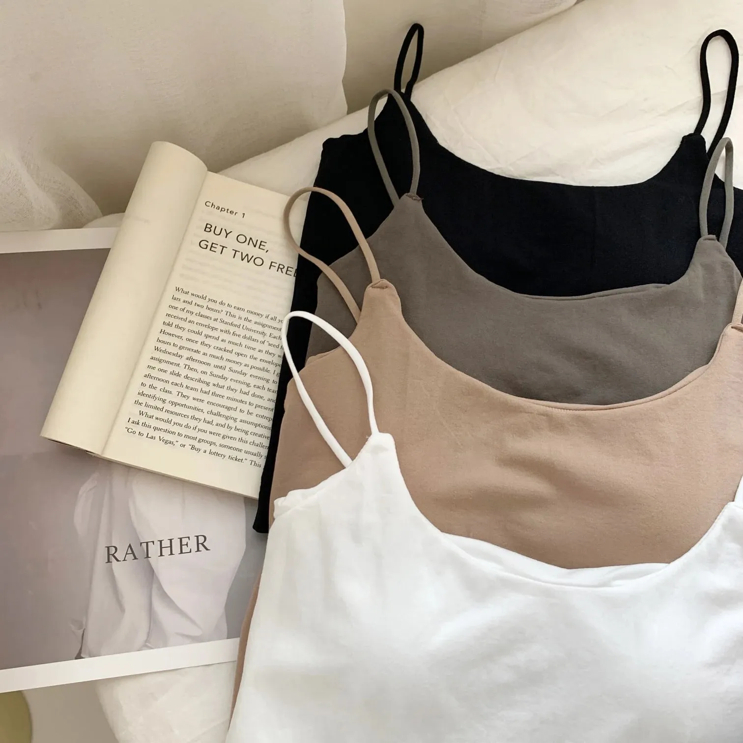 Zjaiss 2026 Summer Pure Desire Sexy Camisole Top Adjustable Spaghetti Strap Crop Top Women's Solid Color Y2K Tank Top