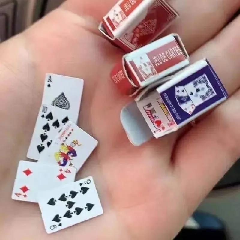 Mini Playing Poker Fun Cards Student Stress Relieving Board Games Small Toys Casual Fingertip Playing Poker Easy To Carry