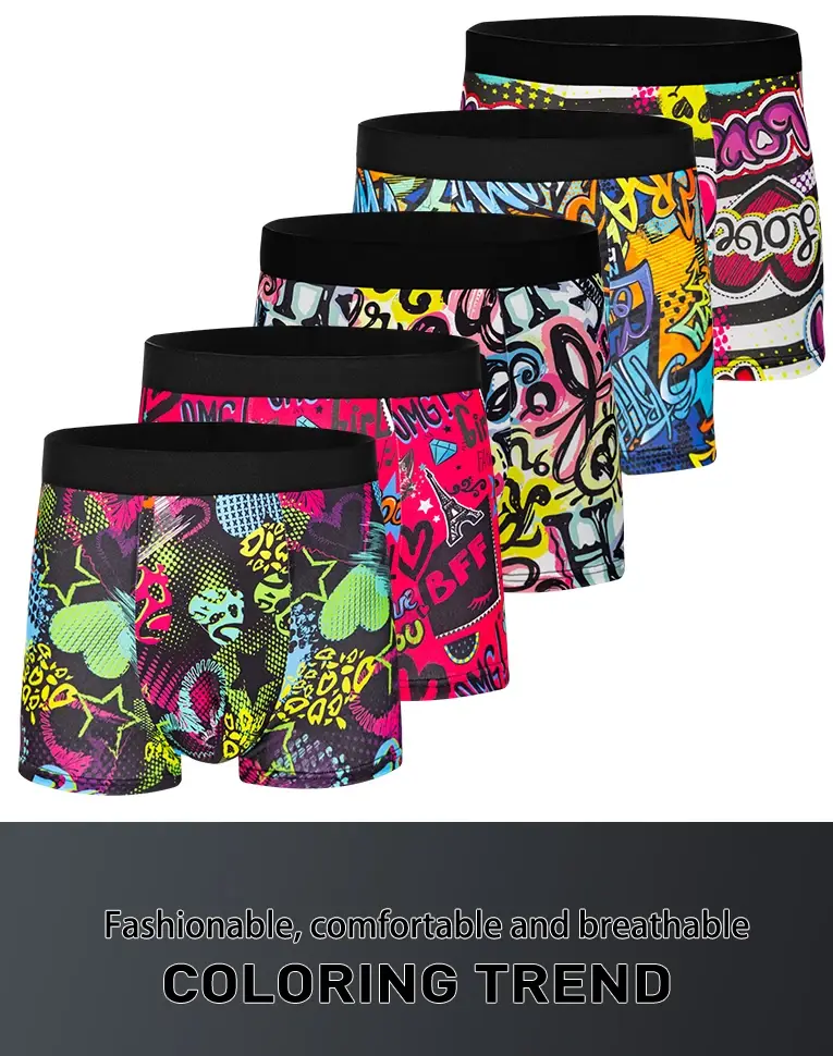 10-pack fashionable men's boxer shorts, comfortable, soft, fashionable, printed, casual and versatile men's underwear 3256808732946334