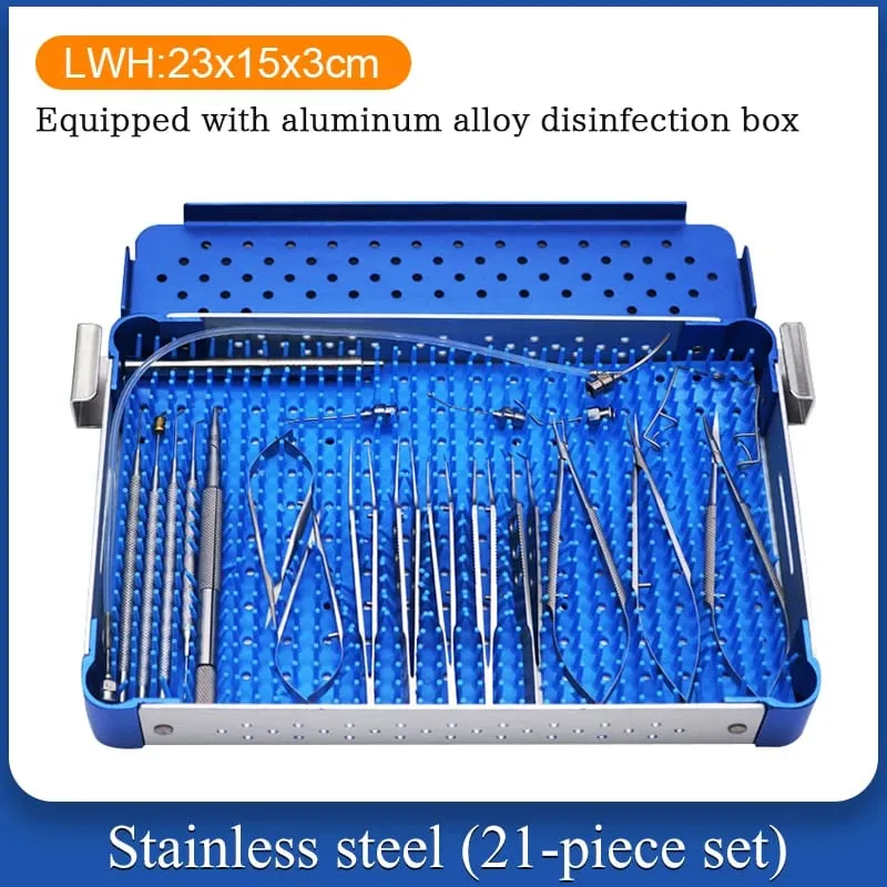21 Pieces/set of Ophthalmic Cataract Surgical Instruments Set Stainless Steel Titanium Alloy Ophthalmic Precision Surgical Tools
