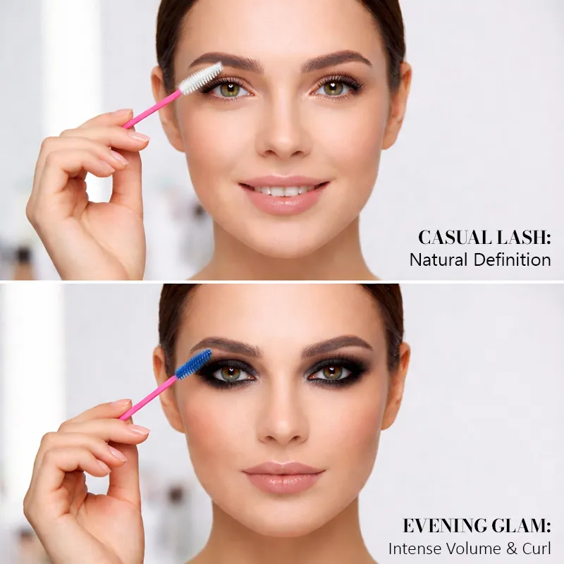 Silikone øjenvippebørste Mascara tryllestave Applikator Øjenbrynskamstang Spoolies Øjenvipper Børster Vippeforlængelse Tilbehør Makeupværktøj