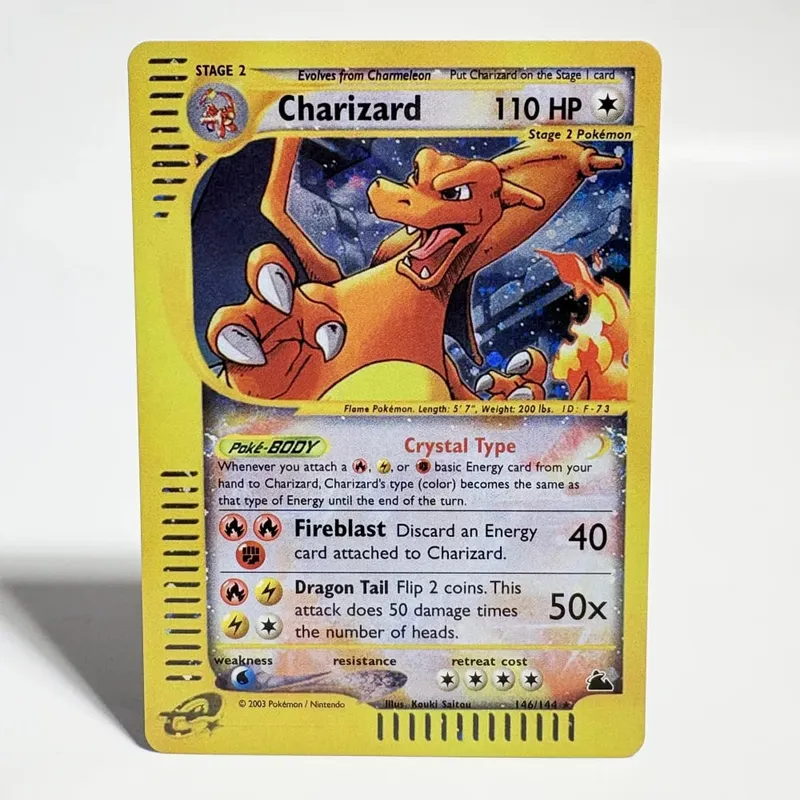 Pokémon Cards 1996 Basic Edition Flash Card Charizard Gengar Blastoise Feraligatr Gengar Trading Card Proxy Collection Card
