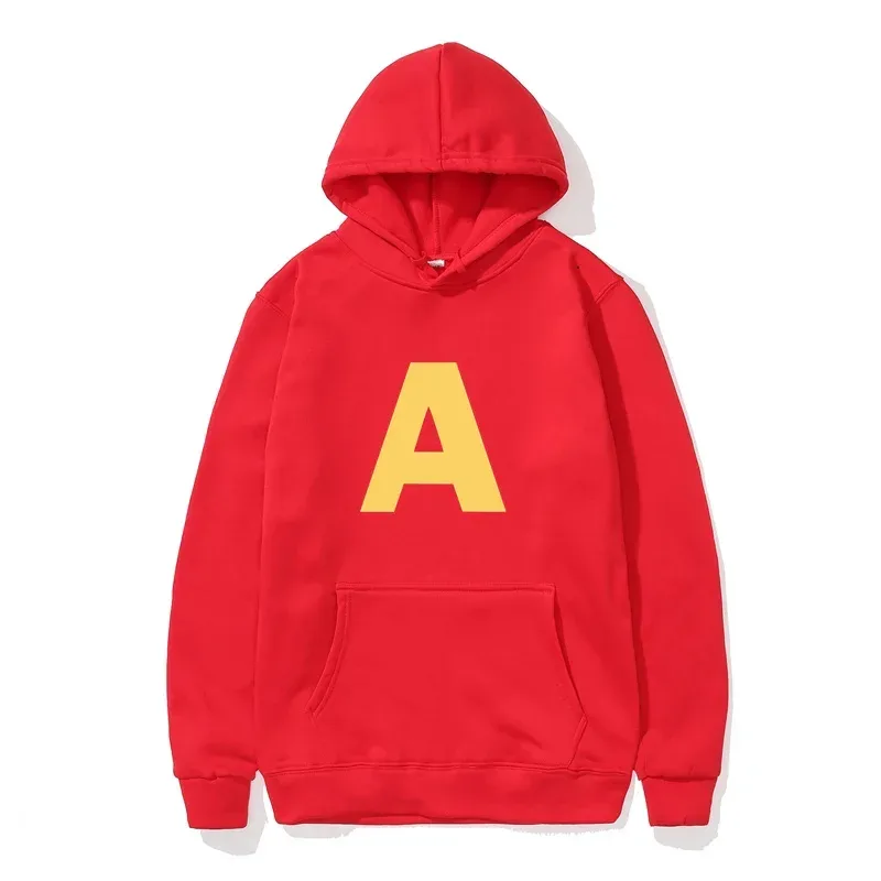 Autumn Winter Cartoon Character Print Men's Hoodies Alvin And The Chipmunks Pullover Fashion Solid English Sweatshirt Streetwear — image 7
