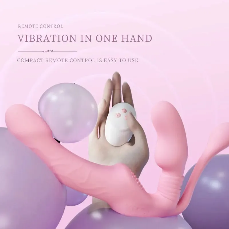 Popruh bez ramínek na dildo Vibrátor Anal Plug Masager Lesbian 3v1 Vibrátor G-Spot stimulující klitoris Sexuální hračka pro pár