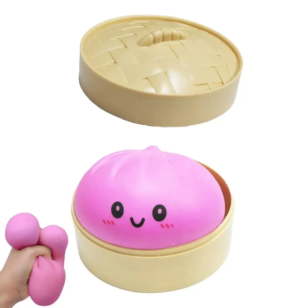 Large Dumpling Pillow Soft Huggable Plush Toy for Home Decor Adorable Dumpling Shape with Playful Expression Dough Ball