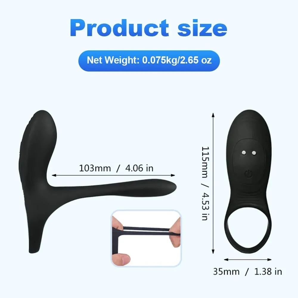 Anel peniano vibrador com controle remoto sem fio, estimulação do clitóris, atraso na ejaculação, ampliação da ereção para homens, brinquedos sexuais masculinos — image 5