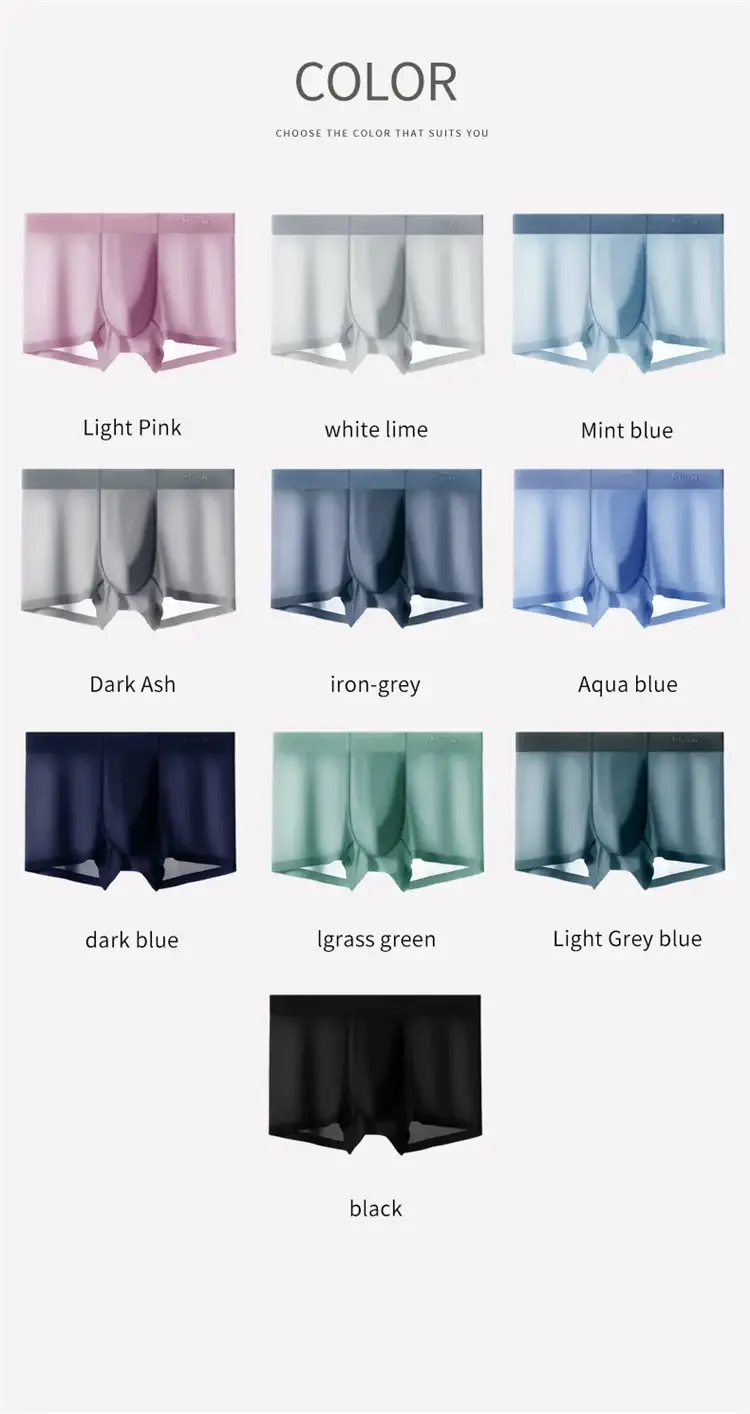 MiiOW 6Pcs Silky Ice Silk Men's Boxershorts Graphene Antibacterial Crotch Mens Underpants Breathable Man Underwear Panties Boxer
