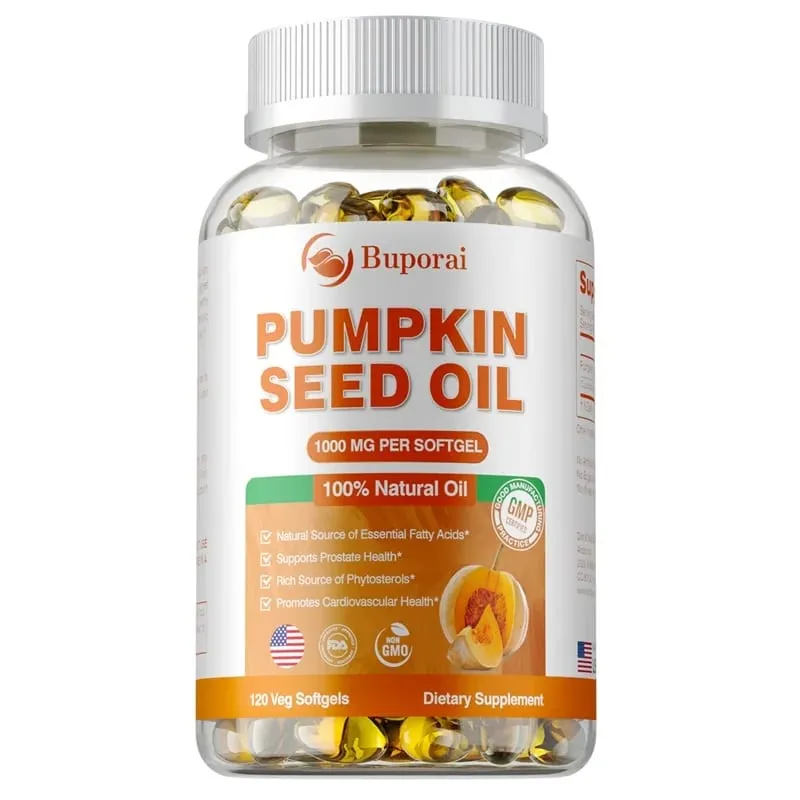 Pumpkin Seed Oil Capsule - Support Prostate and Urinary Tract Health Hair Growth & Skin Care Prevent Hair Loss