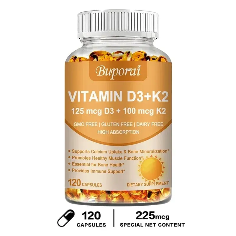 Vitamin D3 + K2 - Immunity Strong Bones Heart Health Joint Health Muscle - Promotes Calcium Absorption Supplement — image 9
