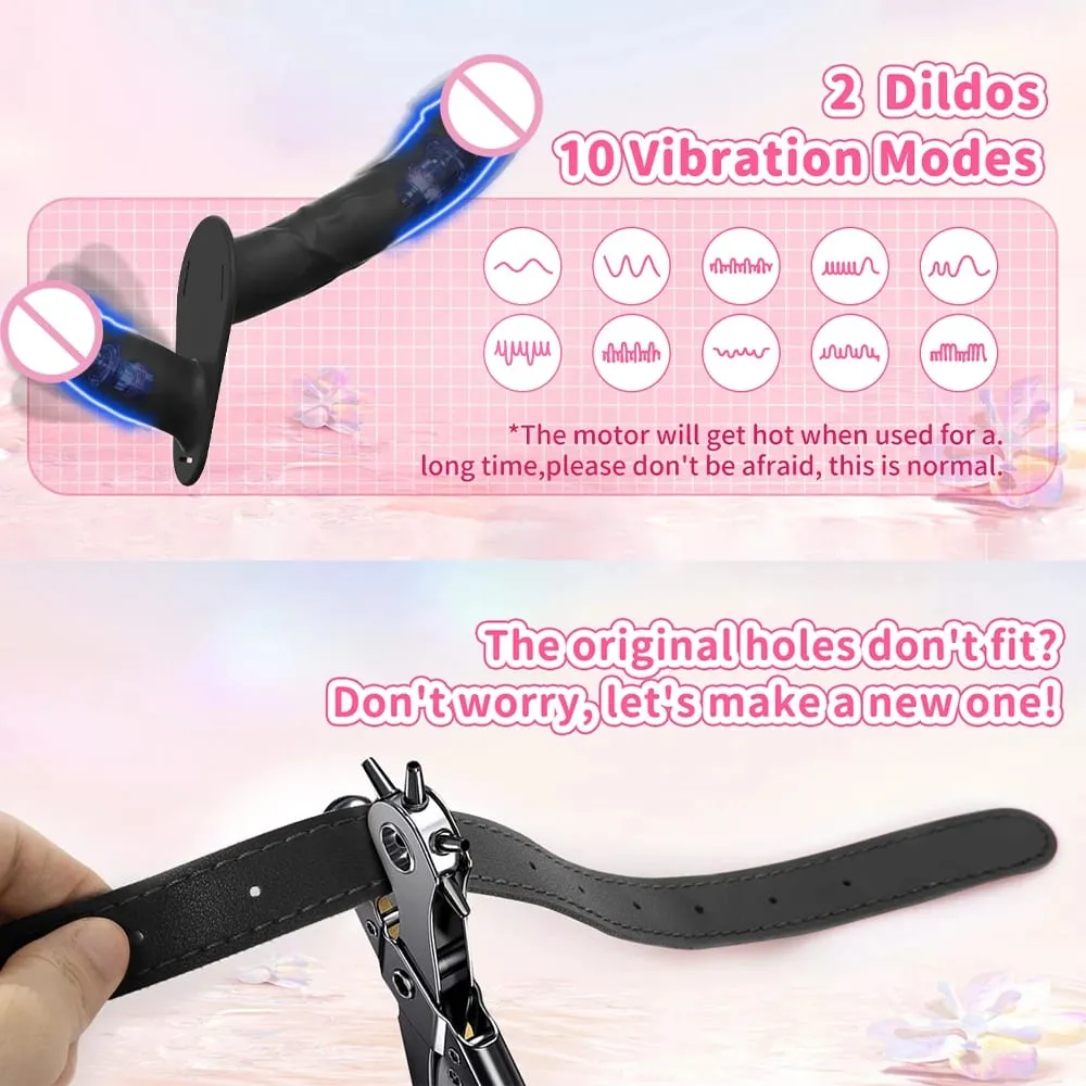 Double Head Artificial Penis Wearable Electric Strapon Vibrator For Lesbian Vibrating Sex Toys Strap On Belt Dildos For Girl — image 2
