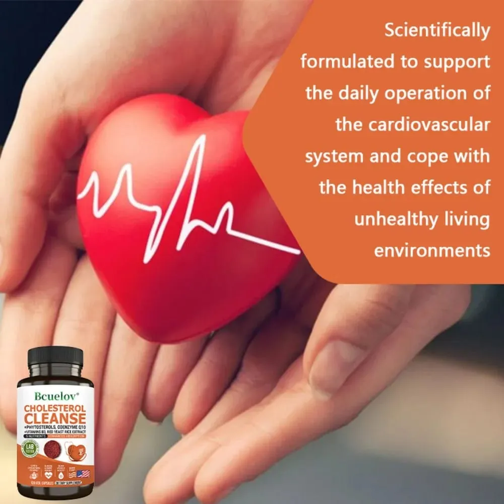 Cholesterol Cleanse Capsules with Coenzyme Q10 Red Yeast Rice Extract Antioxidants Maintain Cardiovascular Health