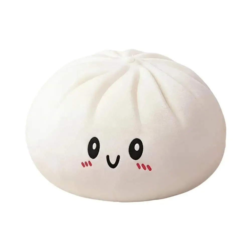 Large Dumpling Pillow Soft Huggable Plush Toy for Home Decor Adorable Dumpling Shape with Playful Expression Dough Ball