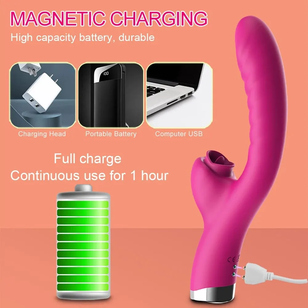 20 režimů Aplikace Porn Tongue Dildo Vibrátor Bod G Bod G Vagina Masážní hůlka Stimulátor olizování klitorisu Dospělé Ženy Ženy Sexy sexuální hračky