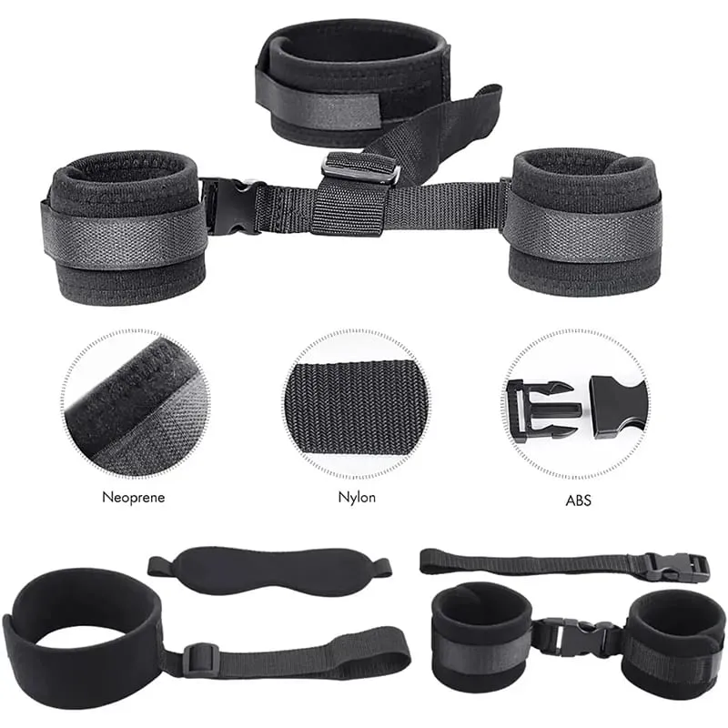 No Vibrator Bdsm Bondage Set Restraint Adult Game Handcuff Neck Collar Wrist Mouth Gag Strap Fetish Sex Toys For Woman Couples