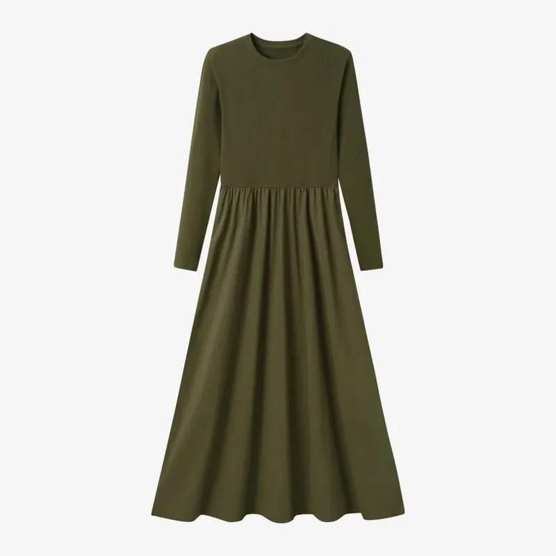 AS AW25 Patchwork dress round neck ribbing top + skirt + cardigan woman clothes