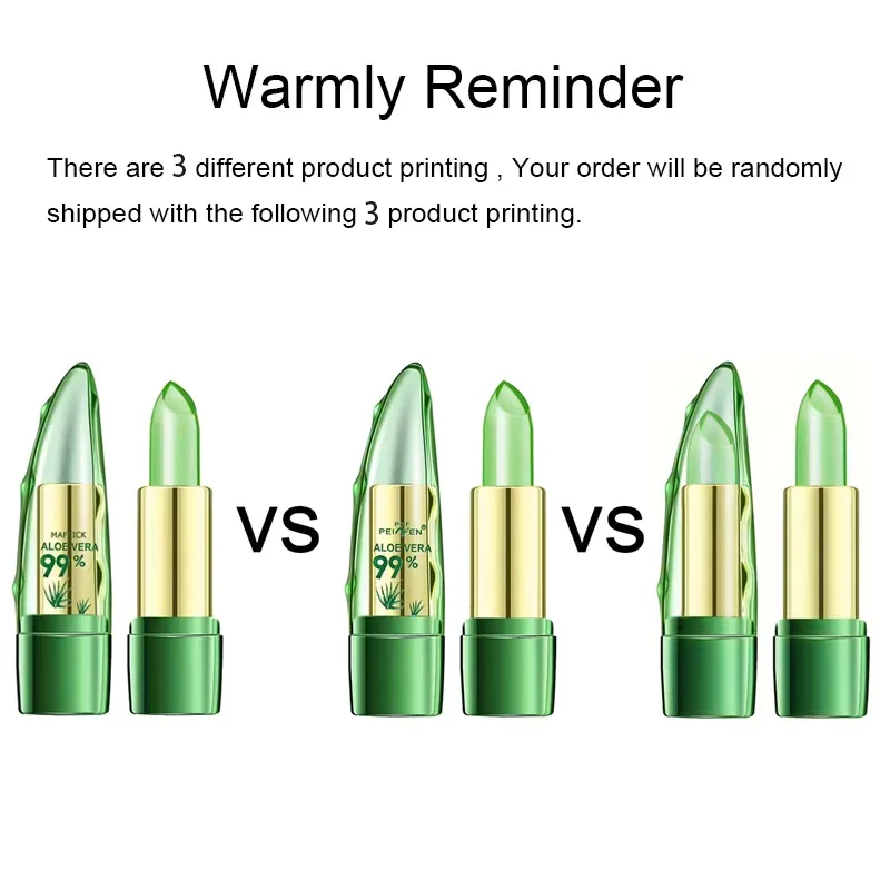 Aloe Vera Warm Change Lipstick for Long-Lasting Lip Protection Moisturizing and Color Changing Magical Color Change