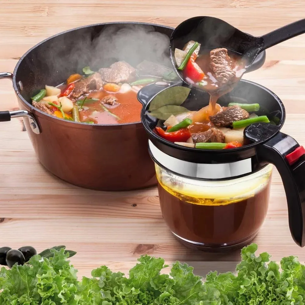 1pc Fat Separator Bottom for Mess-Free Straining Built-in Oil Strainer for Efficient Grease Separation Essential Kitchen Utensil