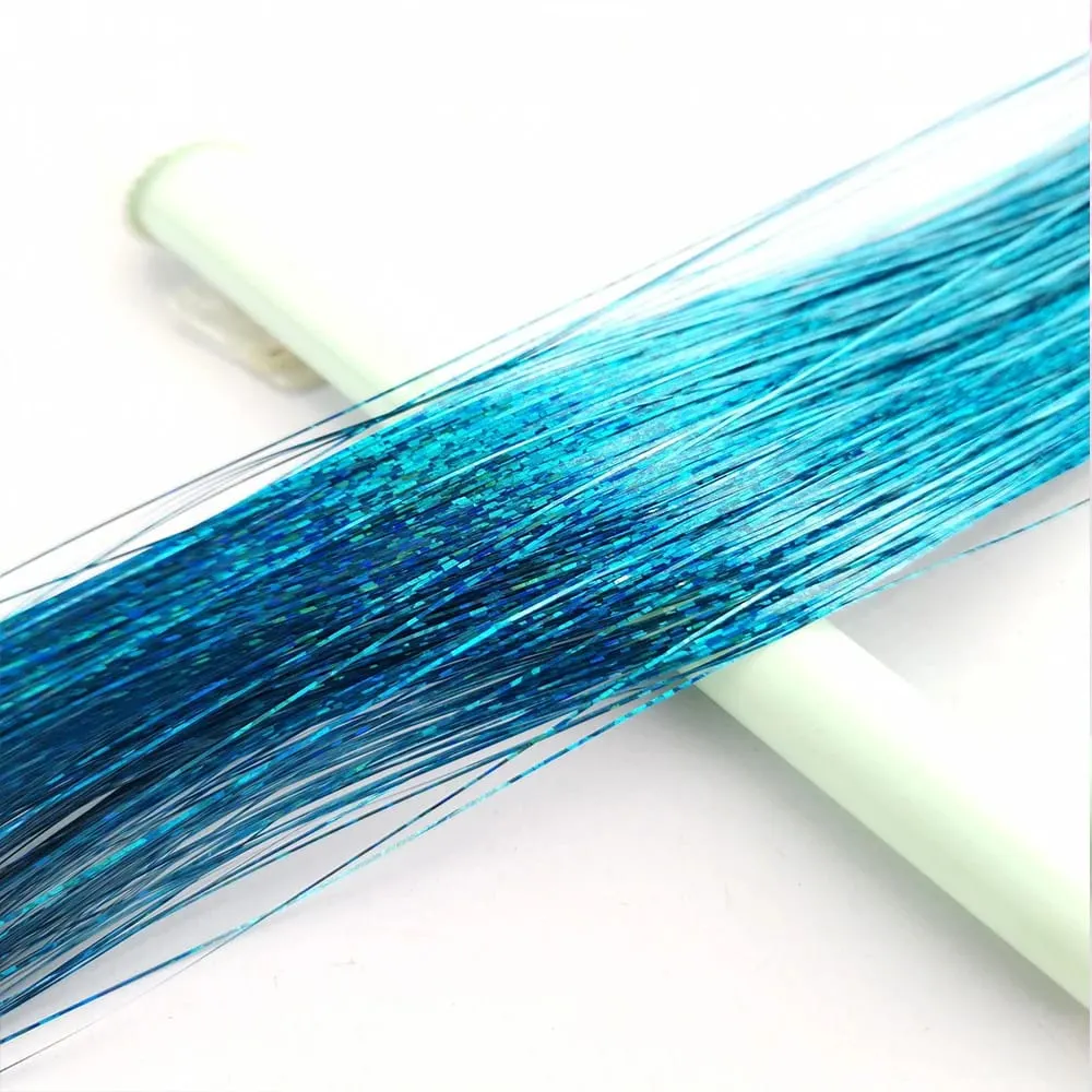 36/48Inch Sparkle Hair Tinsel Rainbow Colored Strands Girls Headwear Hairbinge Hair Laser False Hair Extensions Decor Glitter