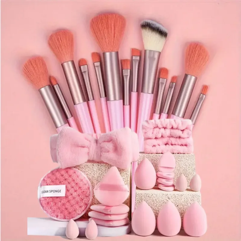 13PCS Makeup Brushes Set Eyeshadow Foundation Highlighter Blush Concealer Female Soft Beauty Tool Puff Beauty Sponges Thumb Puff — image 13