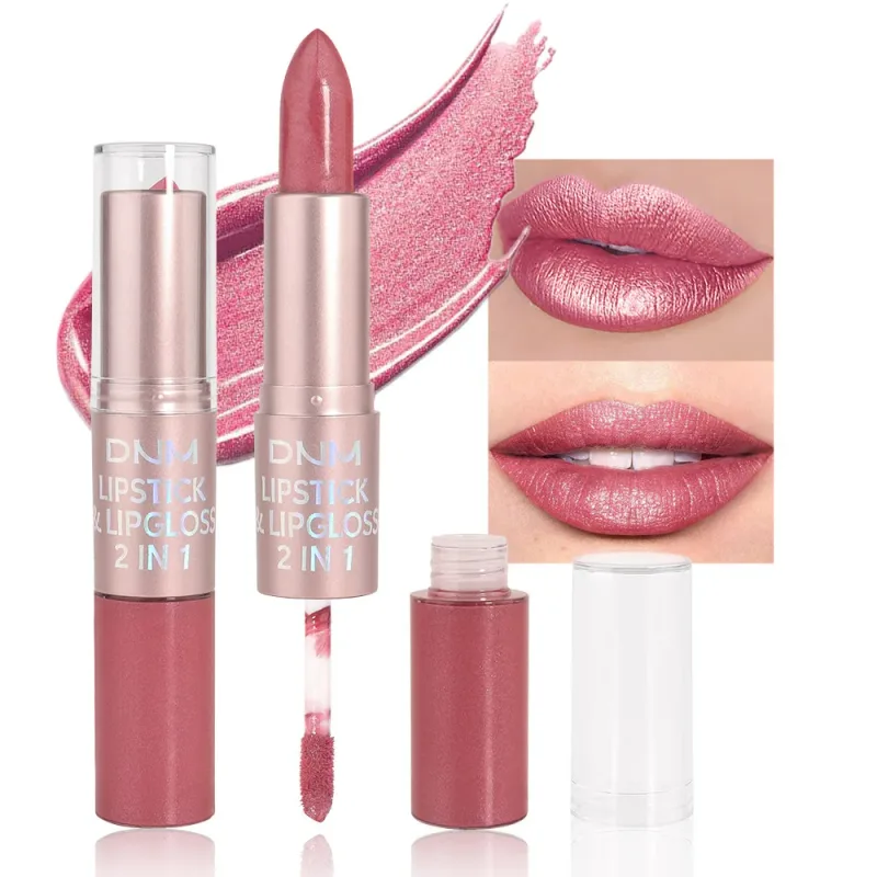 DNM Double Headed Mate læbestift og lipgloss Langtidsholdbar makeup 2 i 1 stift fugtgivende lipgloss Tint Kosmetik Lip Stain