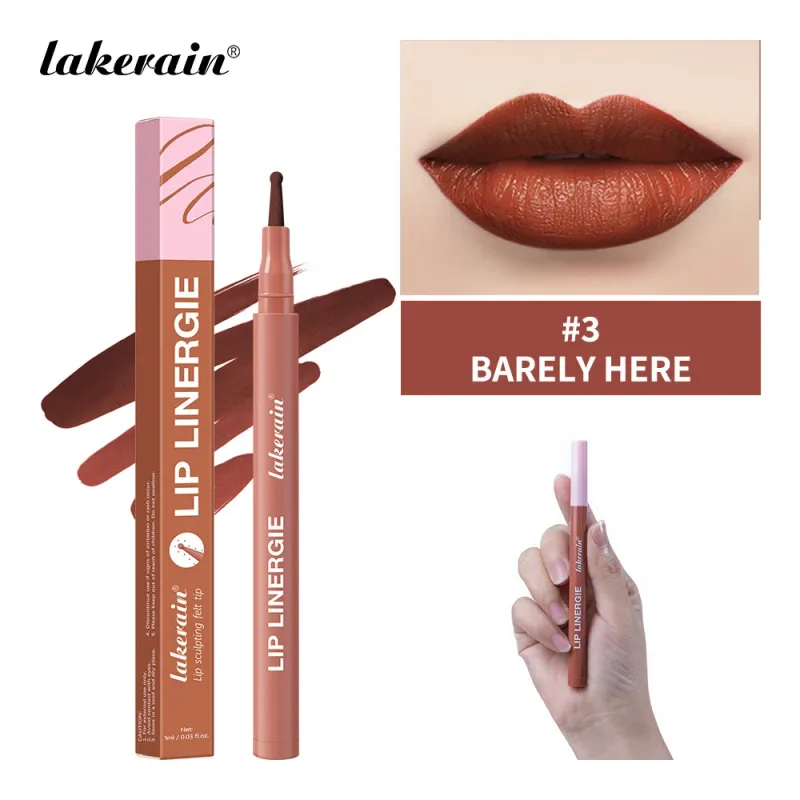 2-in-1 Lip Contour Lip Stain Pen Smudge-proof Non-stick Cup Moisturizing Lip Makeup Cosmetic Dual-Sided Tip Lip Stain & Liner — image 20