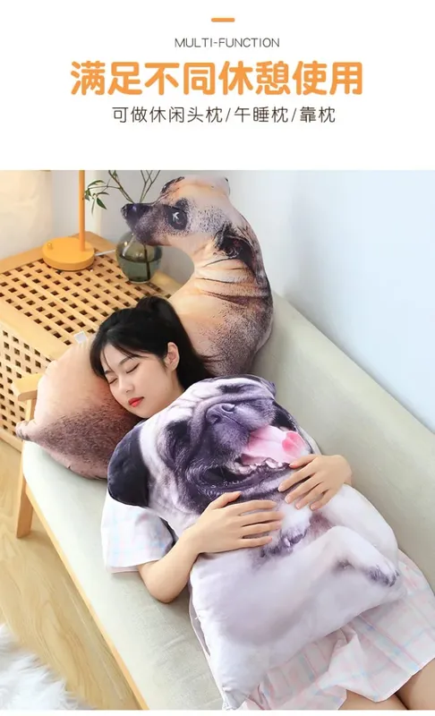 18 Kinds Dog Cat Animal Plush Pillow Both Sides Printing Stuffed Pug Corgi Hound Shar Pei Throw Pillow Sofa Home Decor Men Gift — image 10