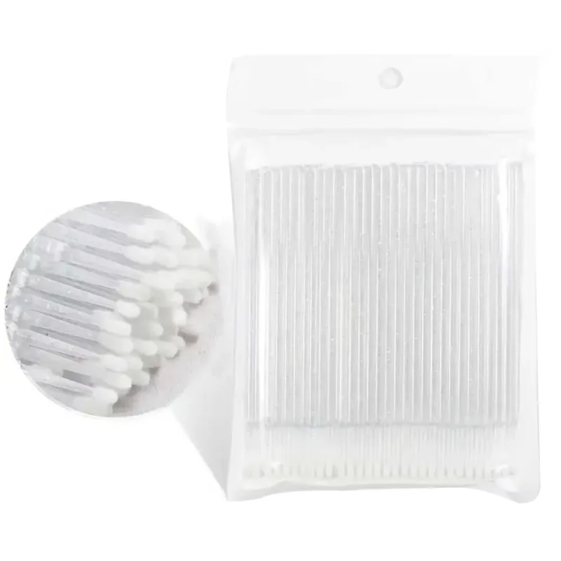 100PCS Micro Swab Applicator Eyelash Cleaning Brush Lash Extension Micro Brushes Cotton Swab Individual Eyelashes Removing Tool