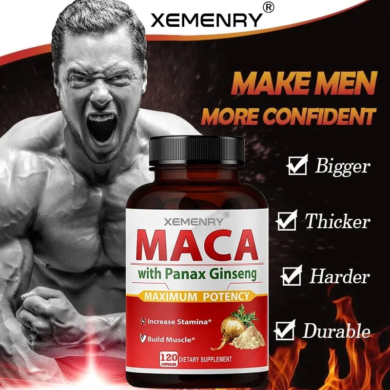 Maca Capsules - Increase Size Hardness Improve Strength Relieve Fatigue Natural Maca Ginseng — image 3