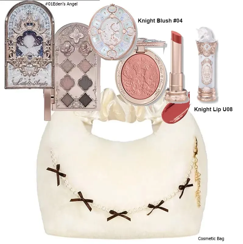 Flower Knows Makeup Set Swan Ballet Concealer Palette Embossed Blusher Shine Lipstick Kit With Bag THE SWEETIE BEAR Bunny Garden