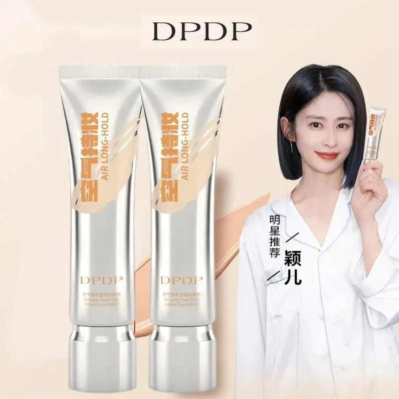 30ml DPDP Long-wear Liquid Foundation + F4 Dual-ended Foundation Makeup Brush Set Long Lasting Coverage Base Cosmetic Applicator