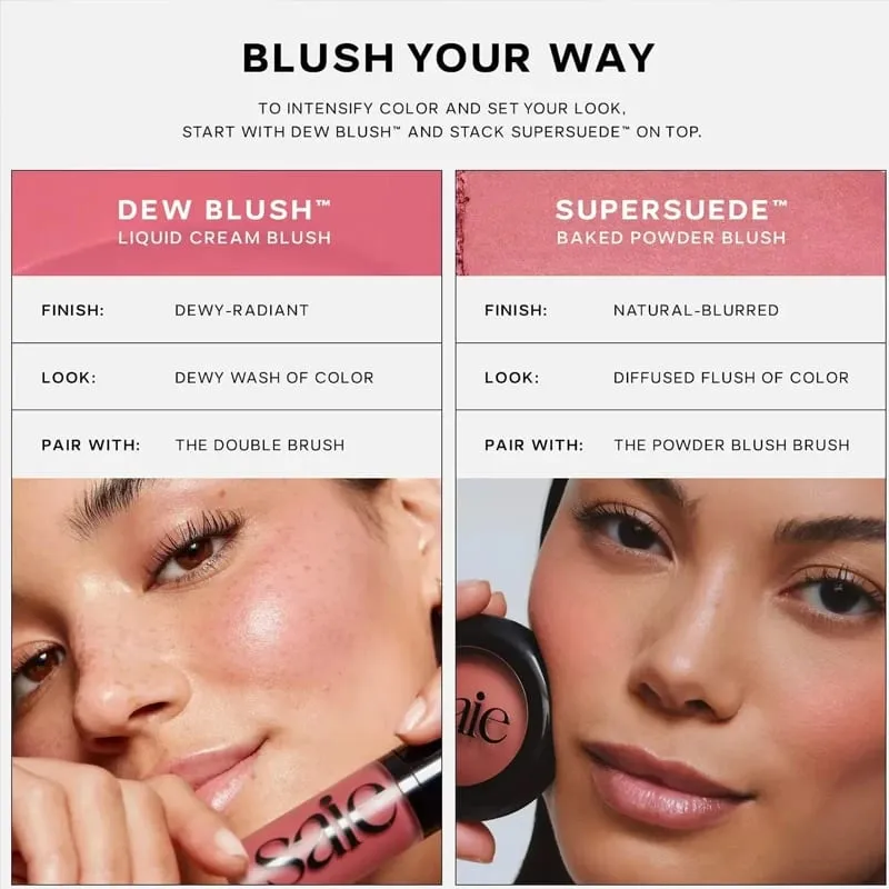 Saie Hydrating Blendable Dewy Liquid Blush CHILLY Buildable Luminous Multiuse Cheek Lip Tint Blush for All Sensitive Skin Tones — image 6