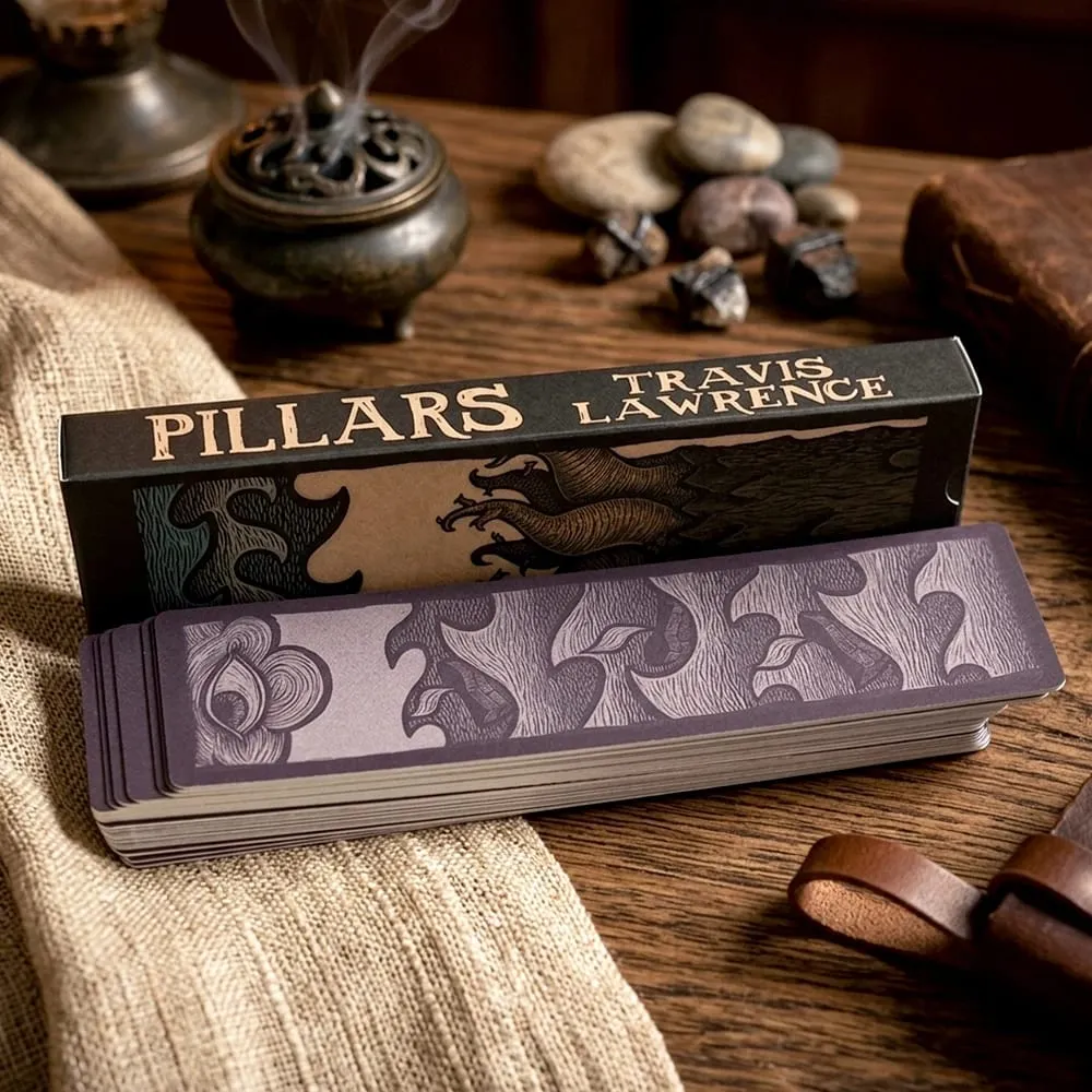 Jeu de piliers du surréalisme foncé à Double relief, Travis Lawrence, 4x16cm, 36 pièces, cartes d'illustration du symbolisme occulte surréaliste