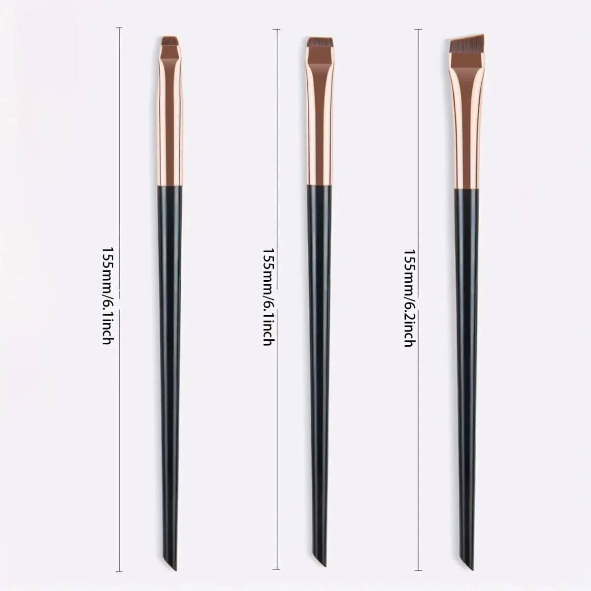 3 adet Makyaj Fırça Seti Bıçak eyeliner fırçası ince eğik kafa kaş fırçası anahat eyeliner ultra ince göz farı fırçası makyaj b