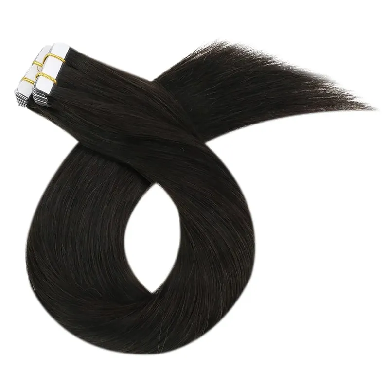 Moresoo Tape in Hair Extensions Brazilian Human Hair Real Natural Balayage Blonde Ombre Hair Straight Machine Remy Hair Tape Ins